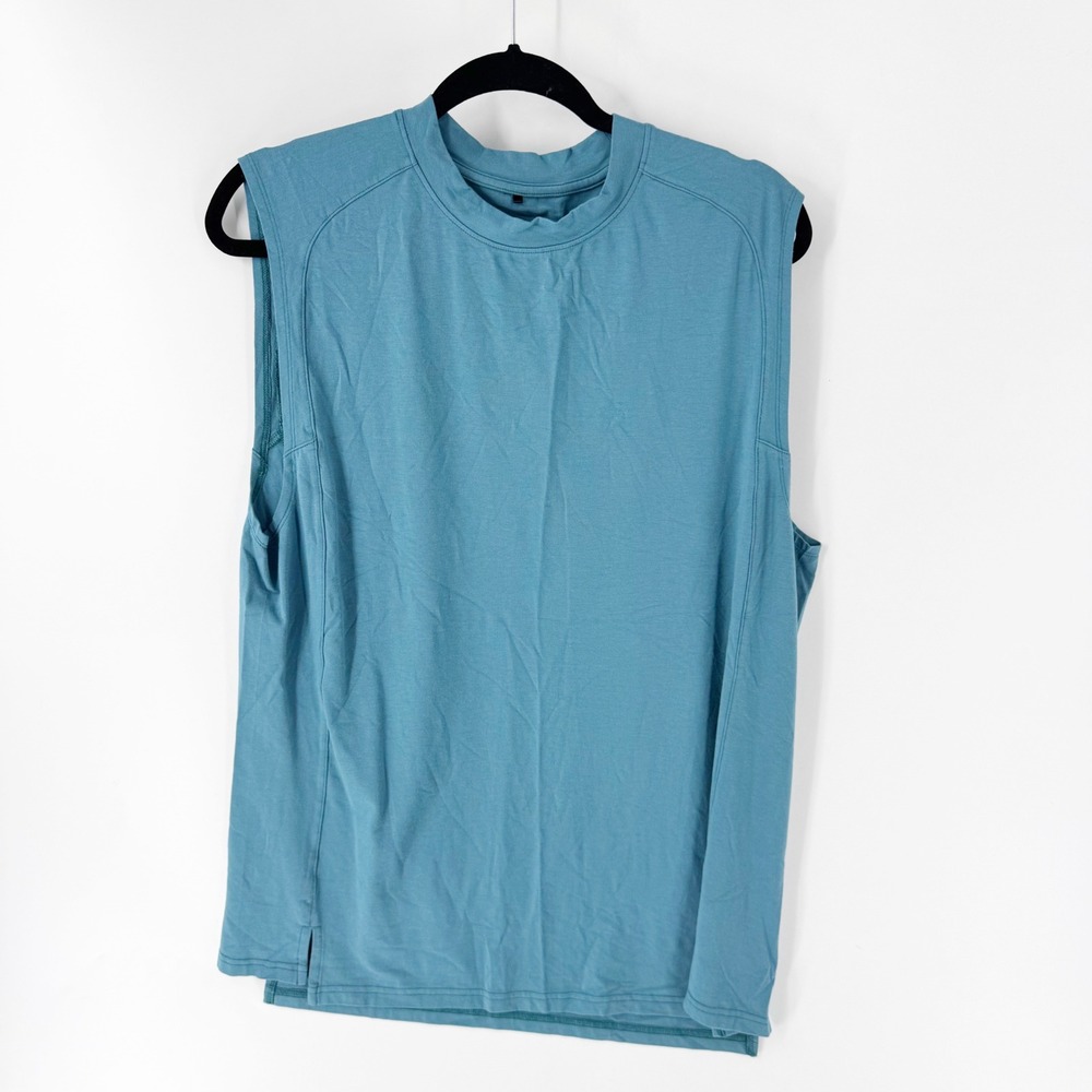 Alphalete Womens Sleeveless Performance Gym Tank Top Teal Blue Size Large